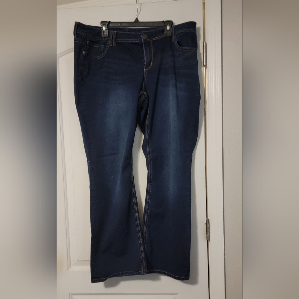 Dark Blue Slim Bootcut Jeans